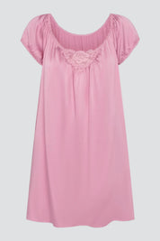 Sunset Pink Bo Silk Dress