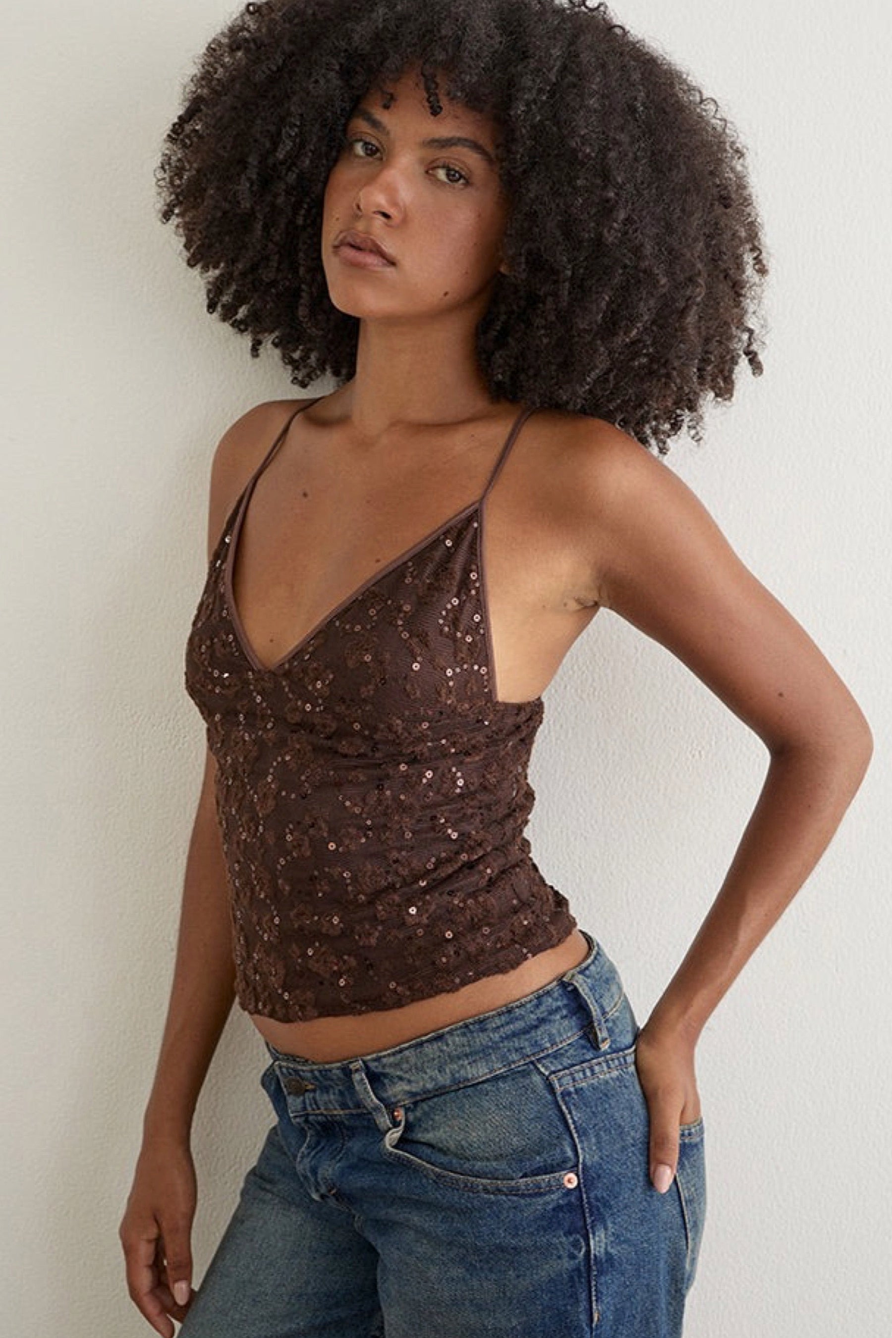 Sequin Brown Camilla Tank