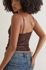Sequin Brown Camilla Tank
