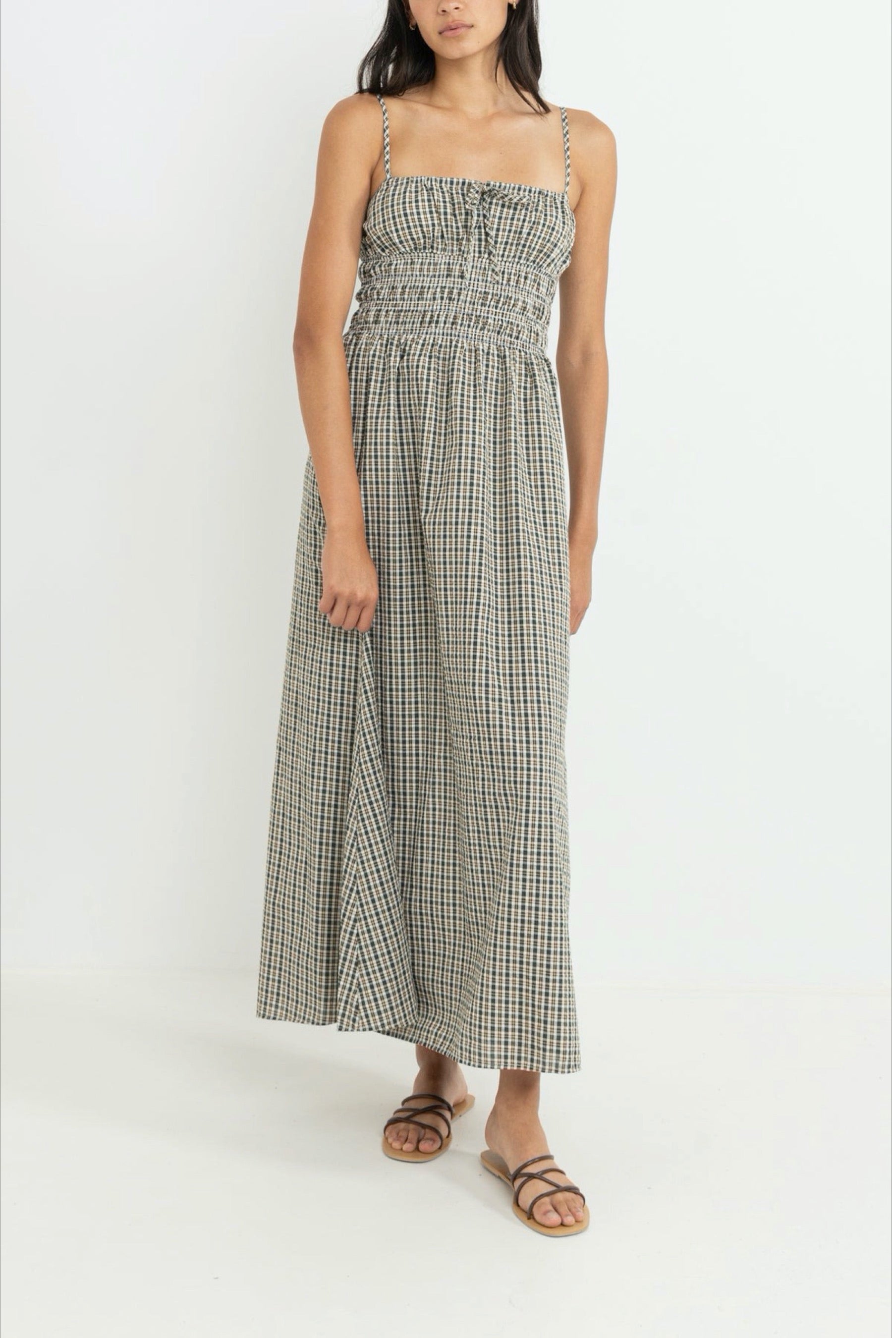 Olive Antibes Plaid Dress