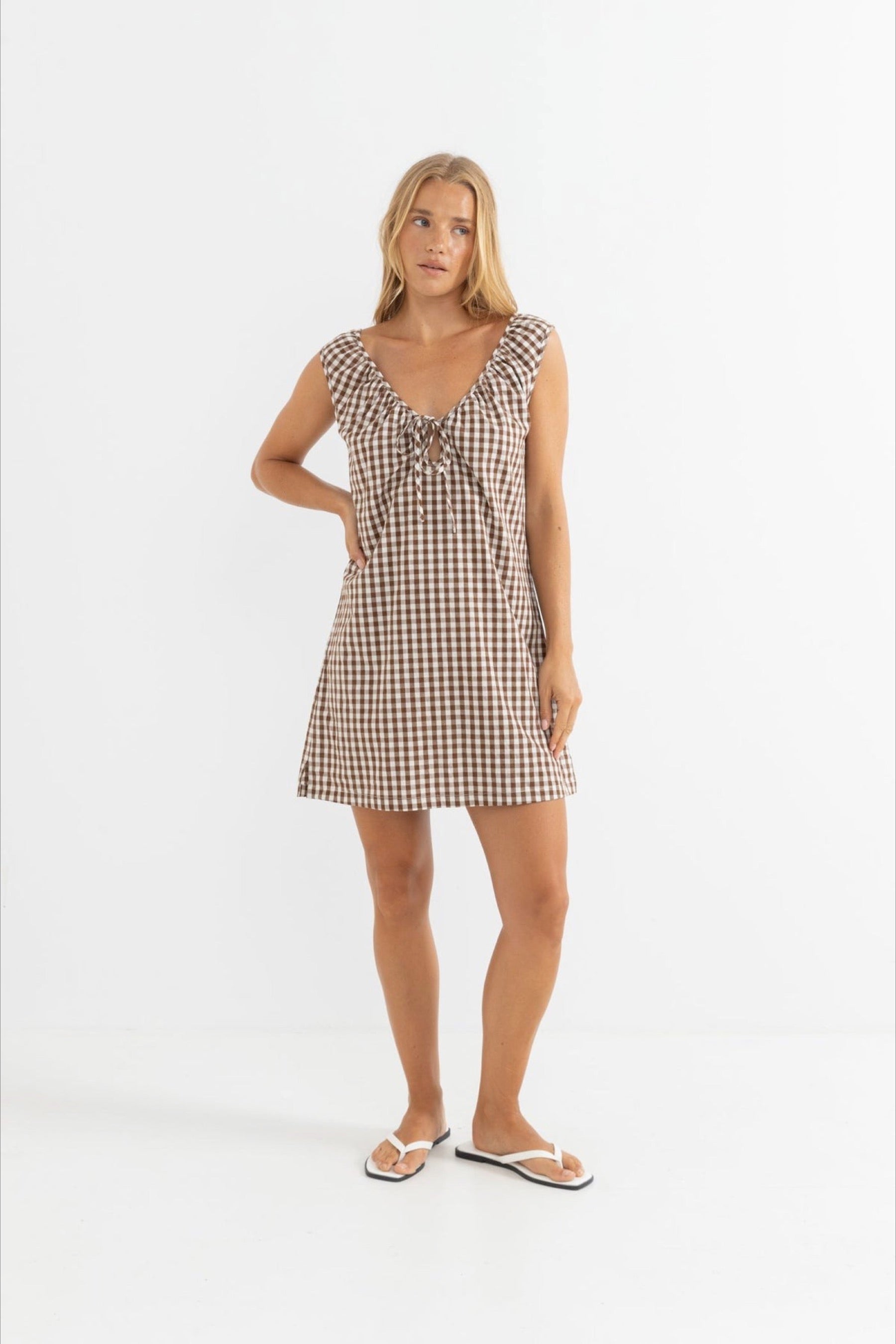 Brown Gingham Birdie Dress Prism Boutique Brown Gingham Birdie Dress Prism Boutique