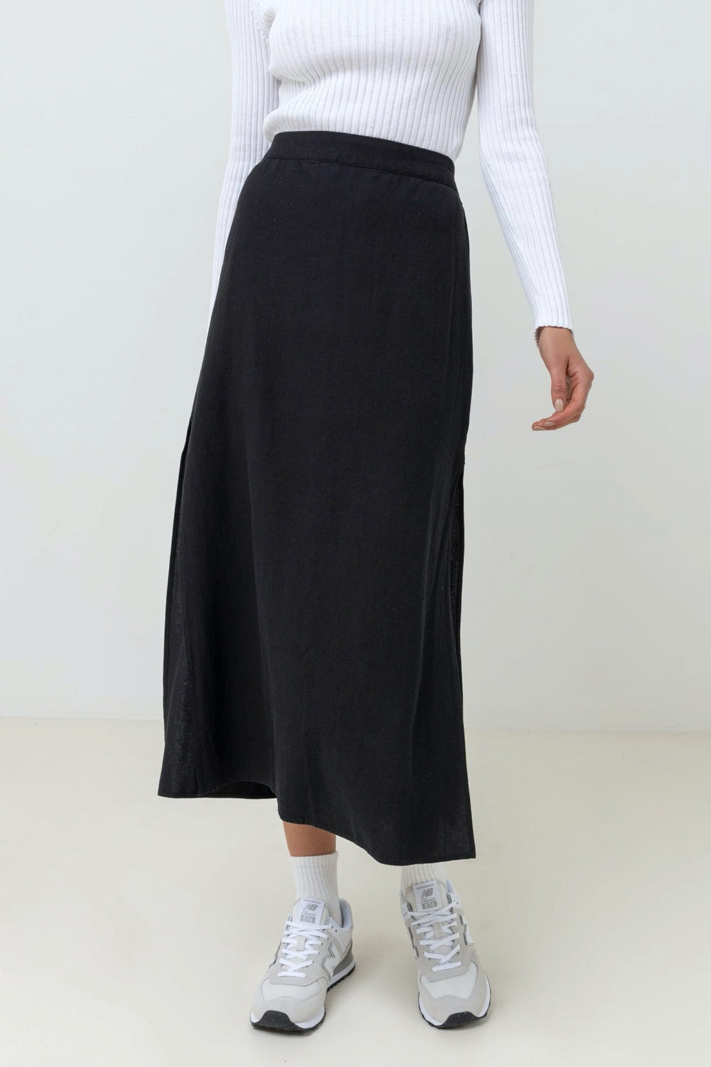 Black Classic Midi Skirt