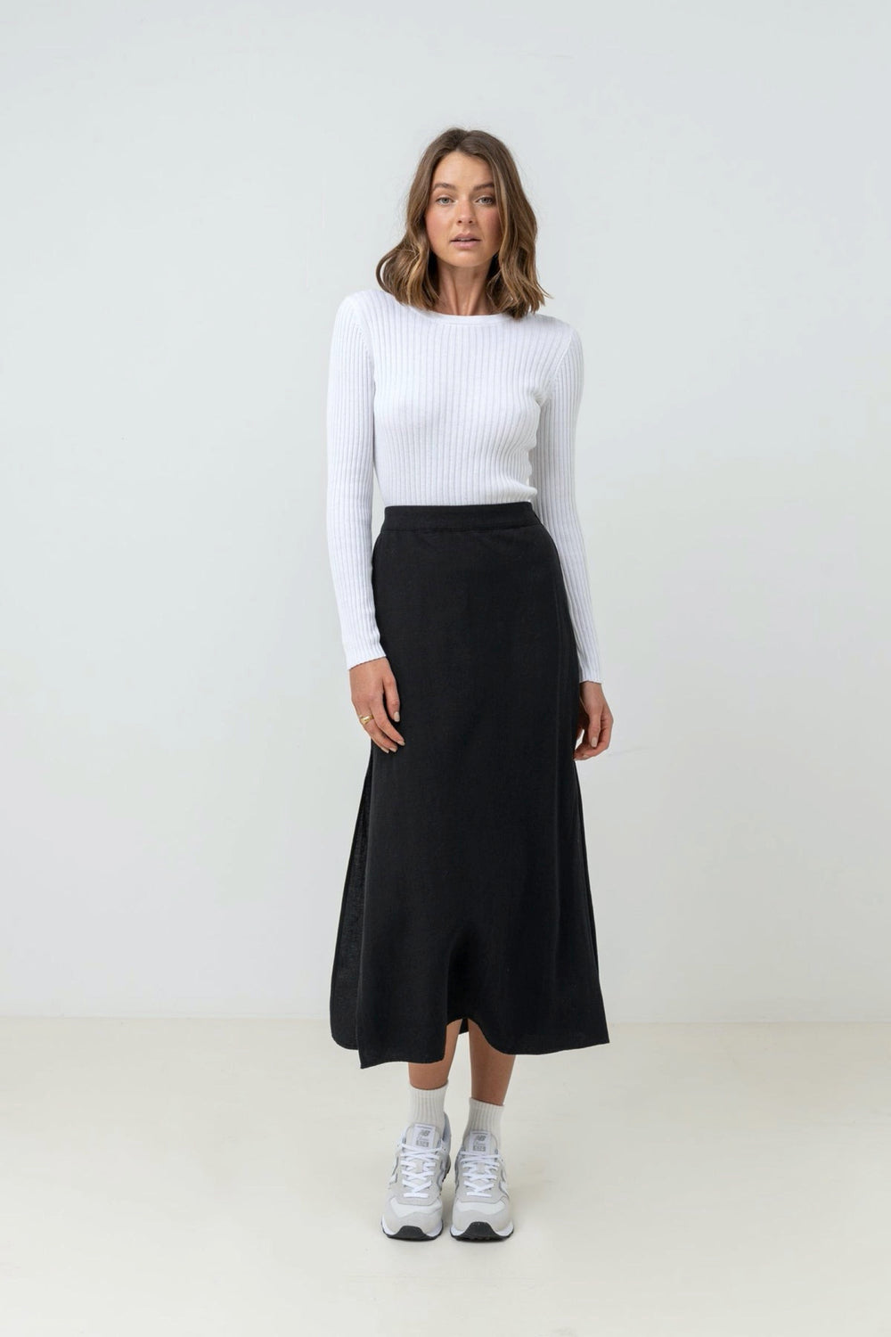 Black Classic Midi Skirt