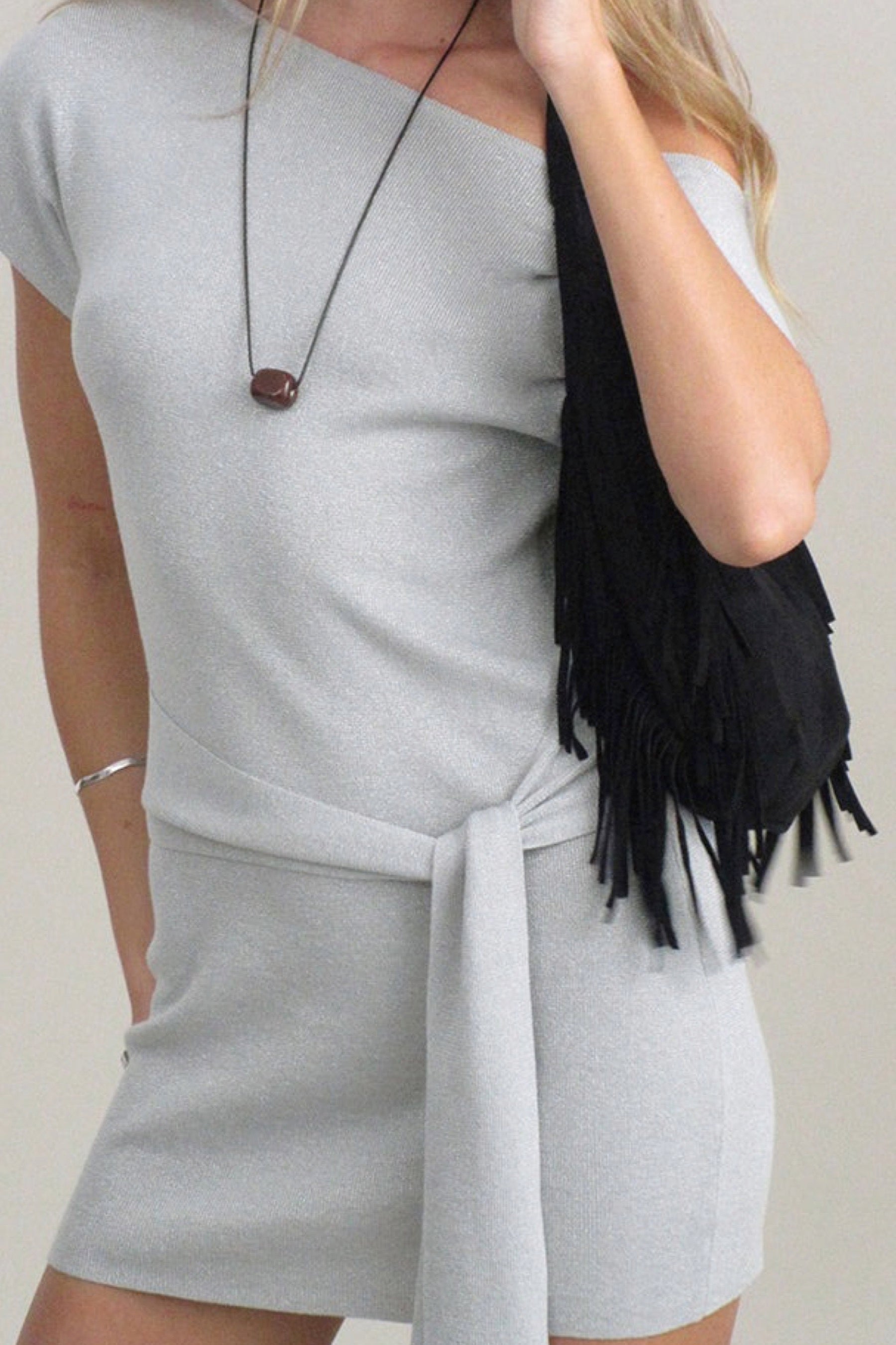 Lurex Silver Derana Dress