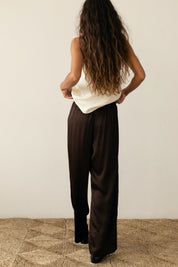 Espresso Satiny Simple Pant