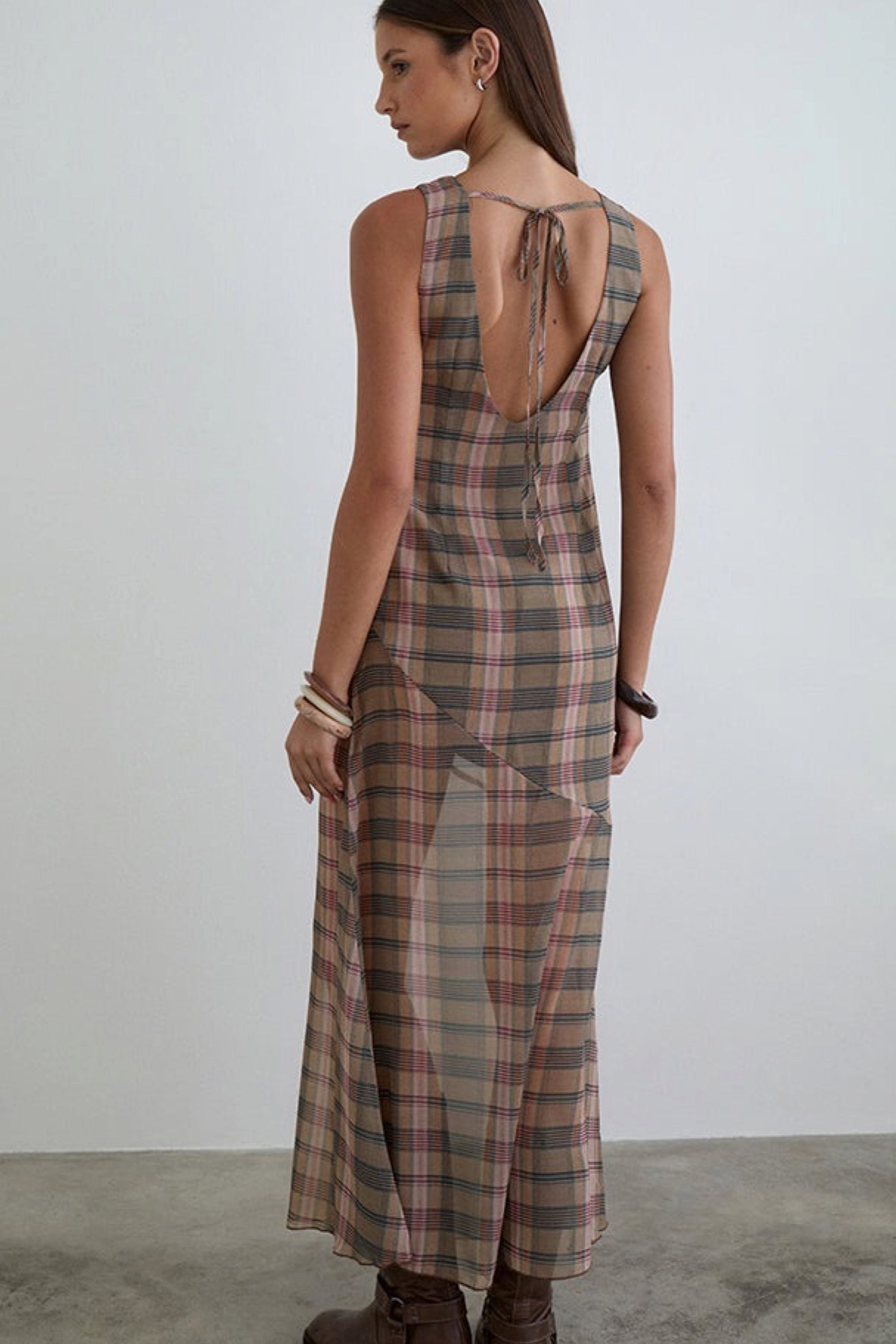 Blurry Check Elska Dress
