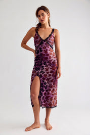 Pomegranate Knit & Tell Slip Dress