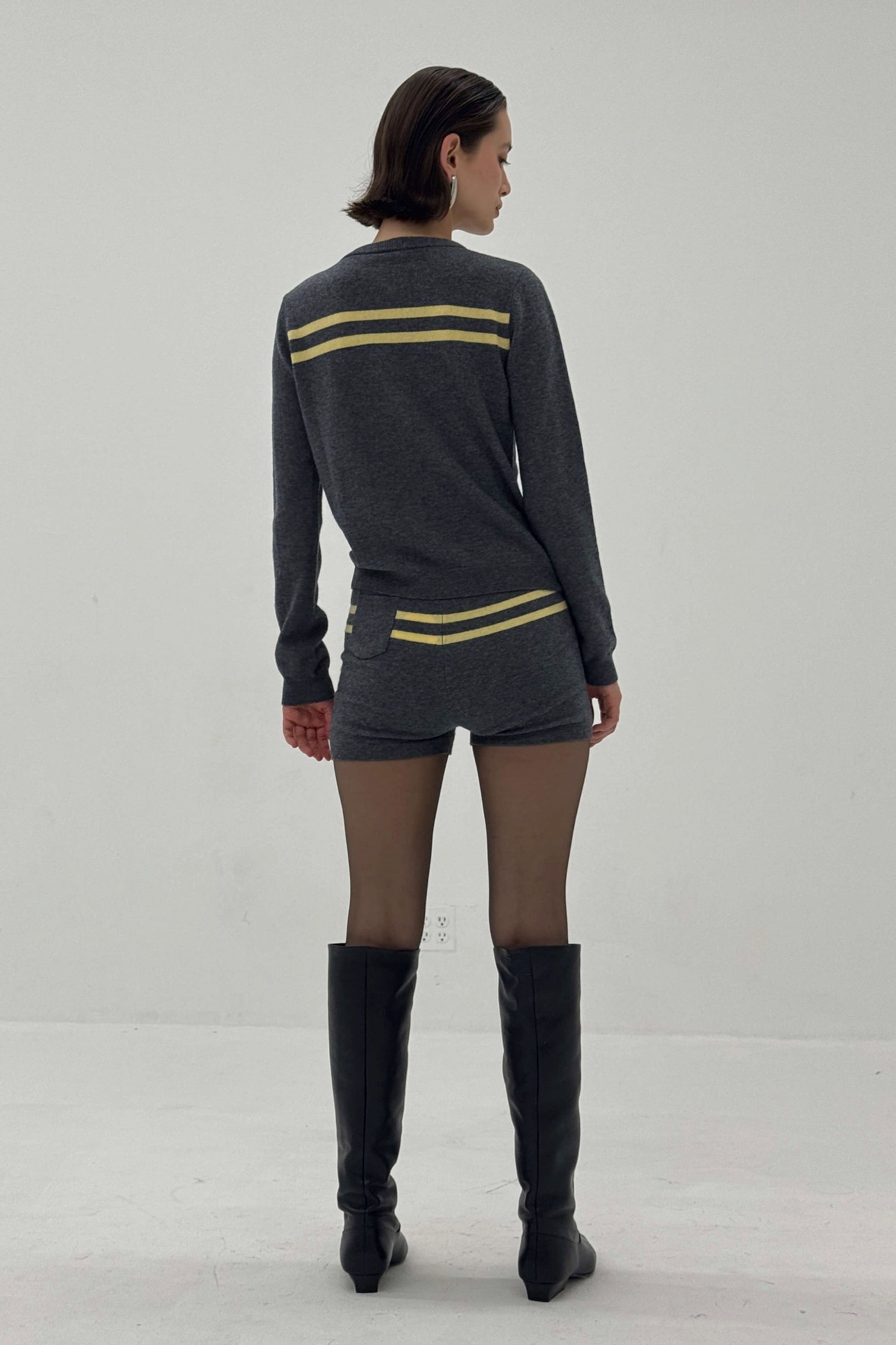 Charcoal Butter Stripe Shorts