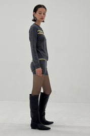 Charcoal Butter Stripe Shorts