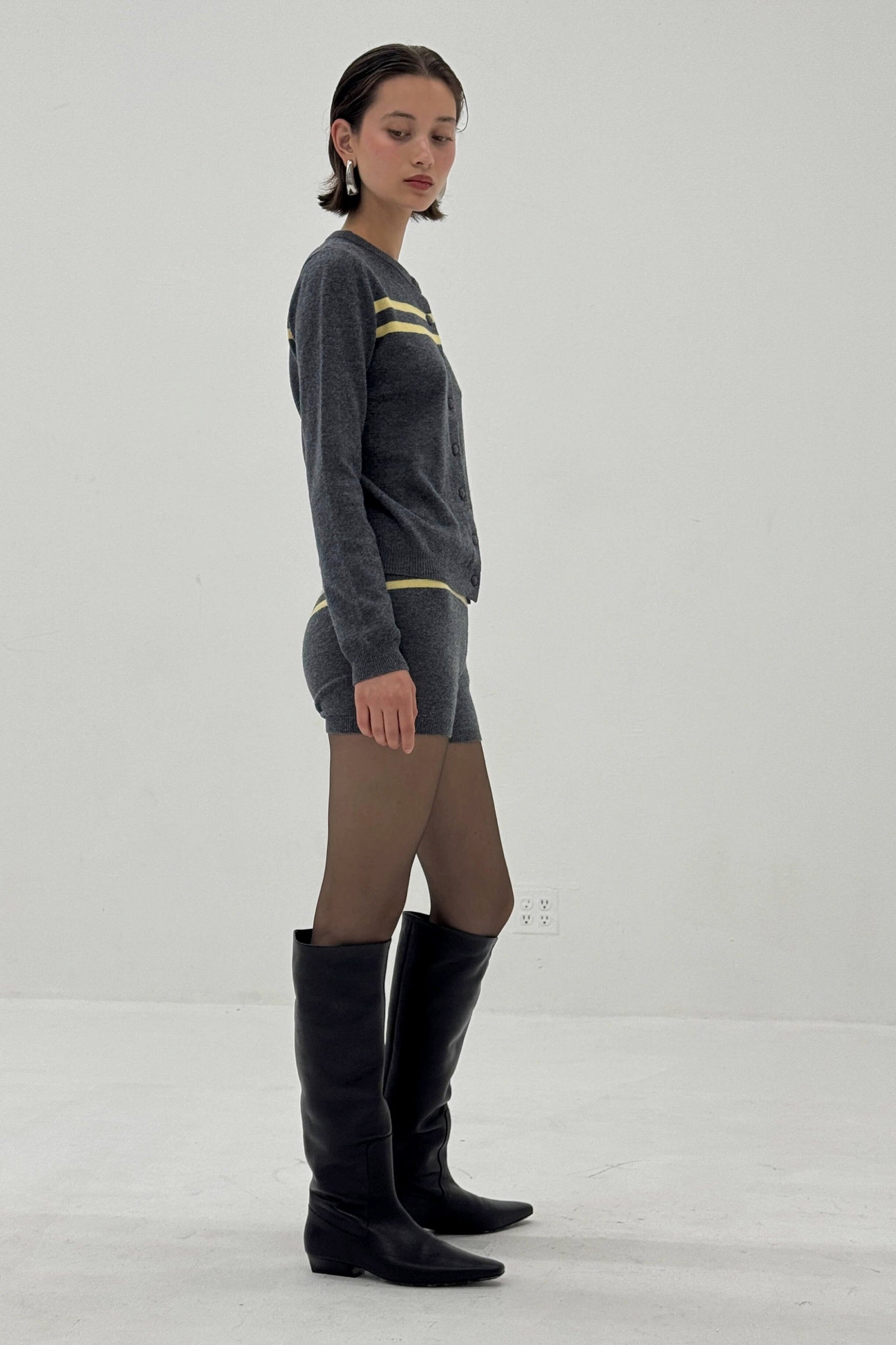 Charcoal Butter Stripe Shorts