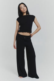 Black Button Lounge Pant