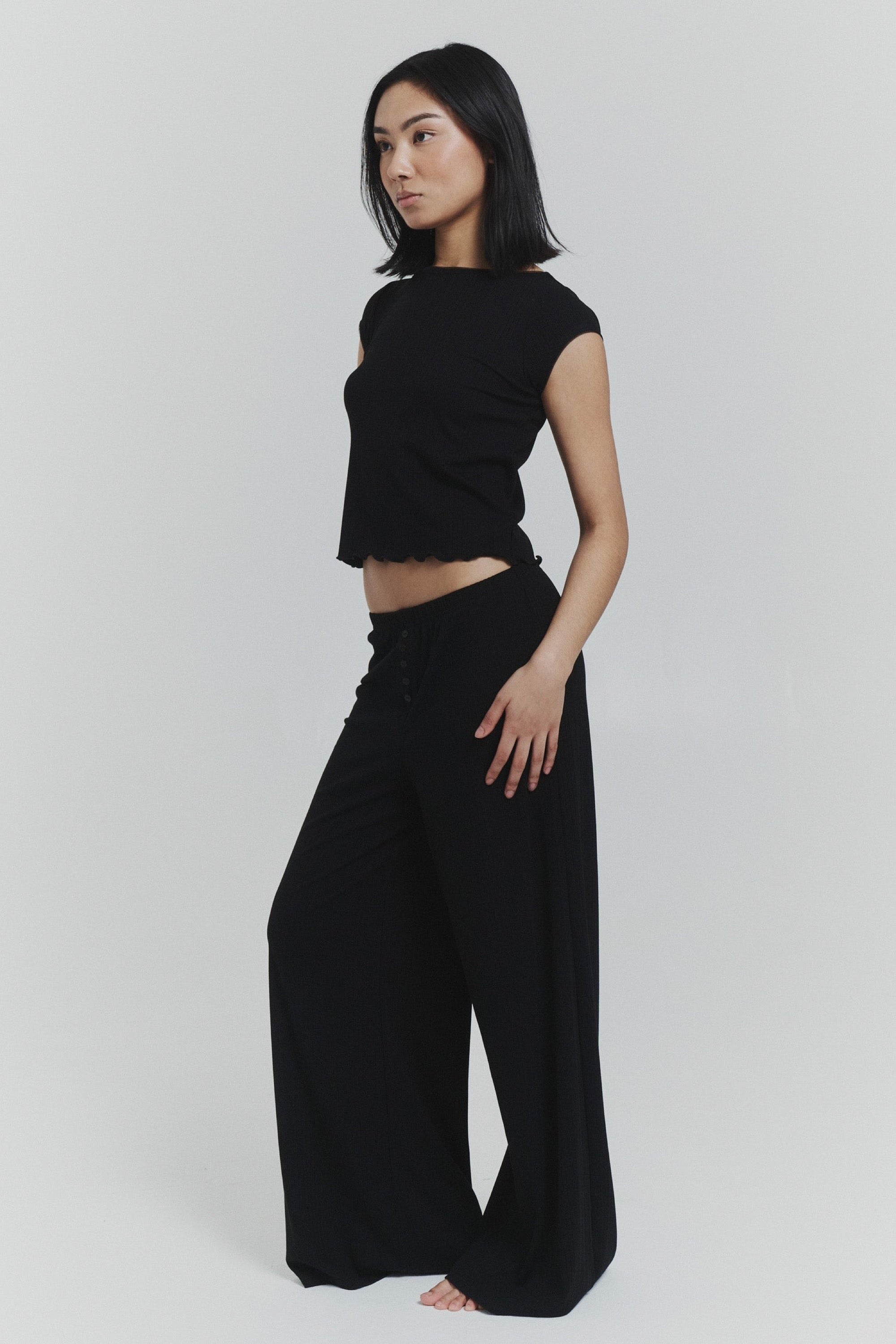 Black Button Lounge Pant