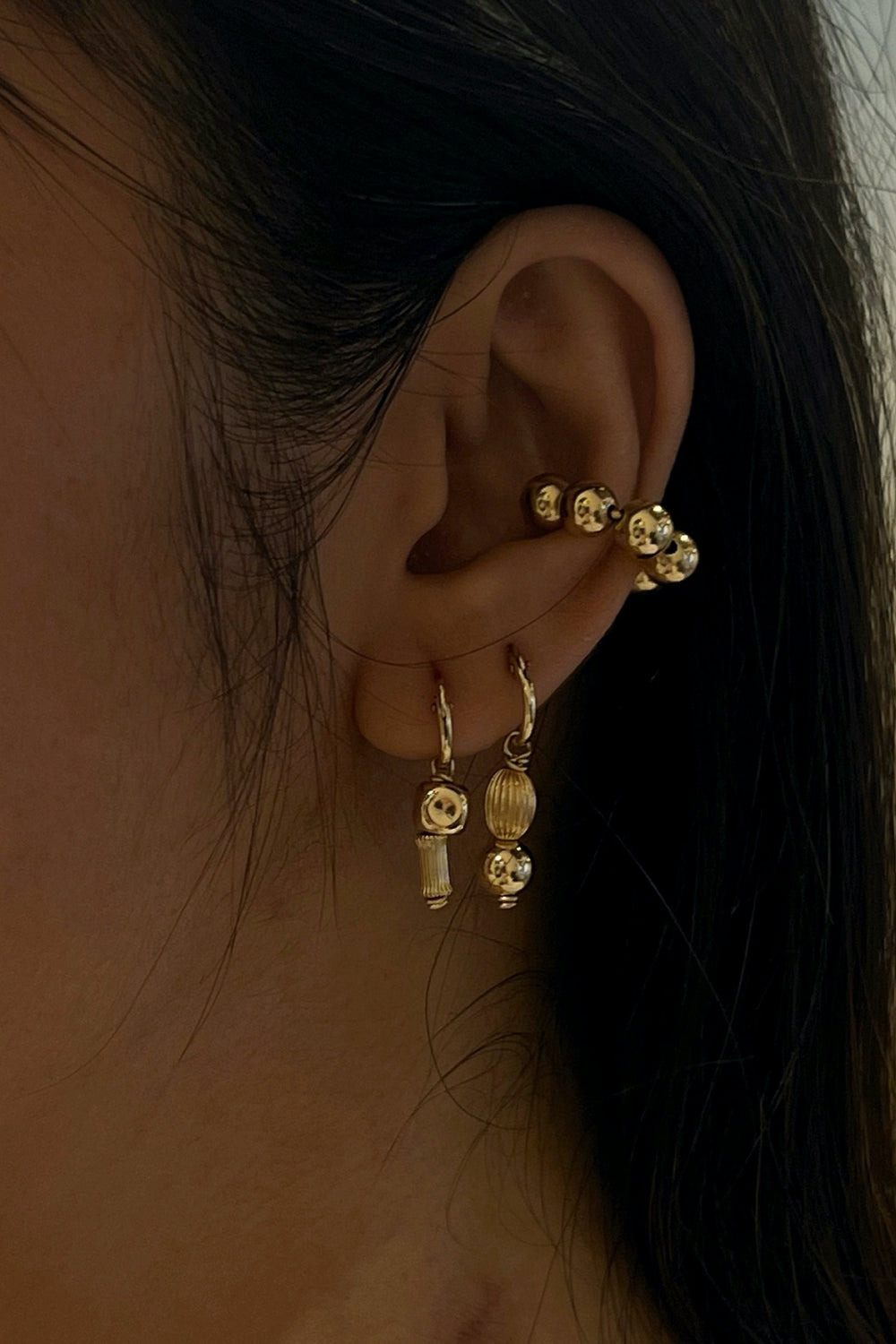 Gold Pillar Earrings