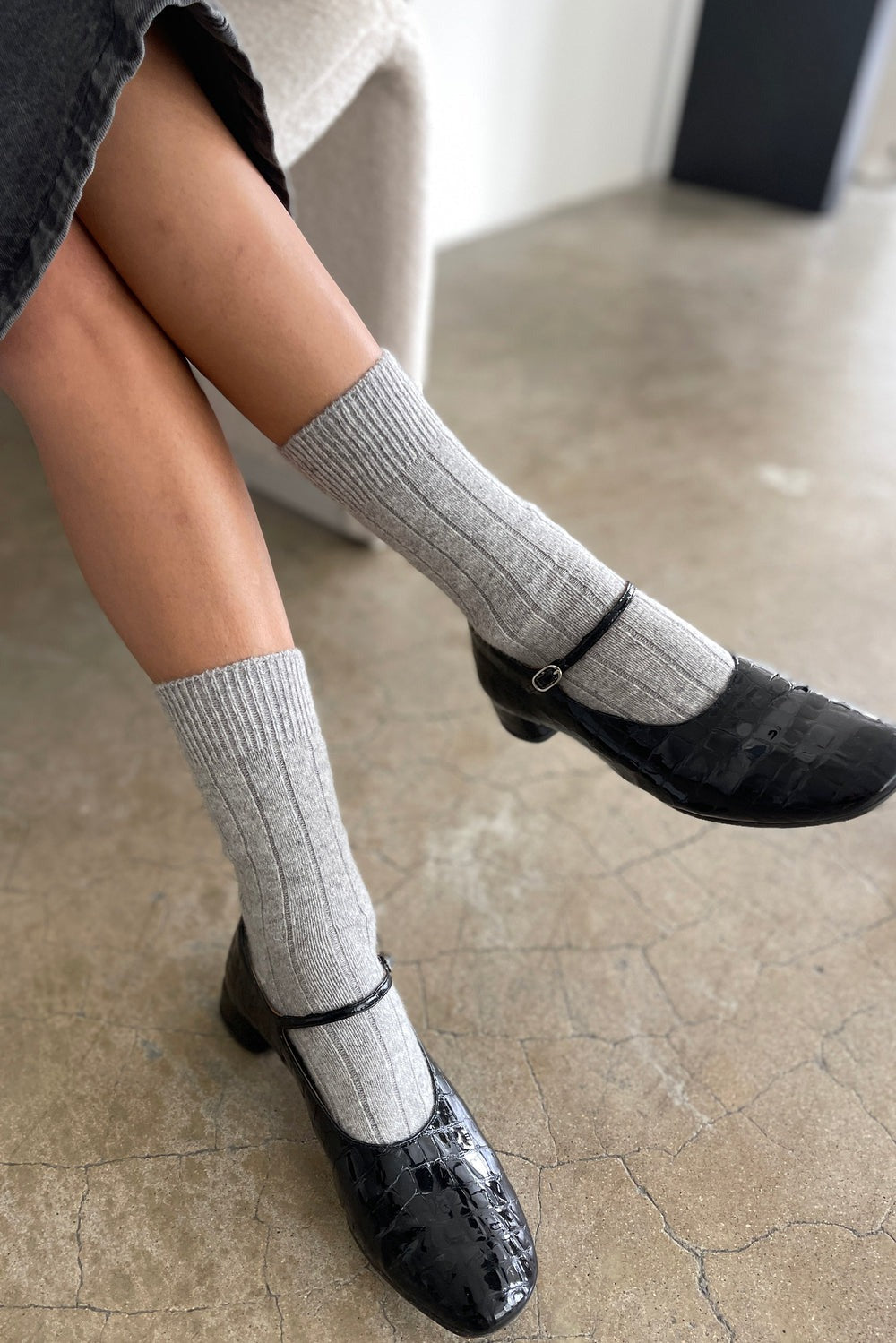 Grey Classic Cashmere Socks