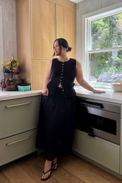 Black Embroidered Cardiff Skirt
