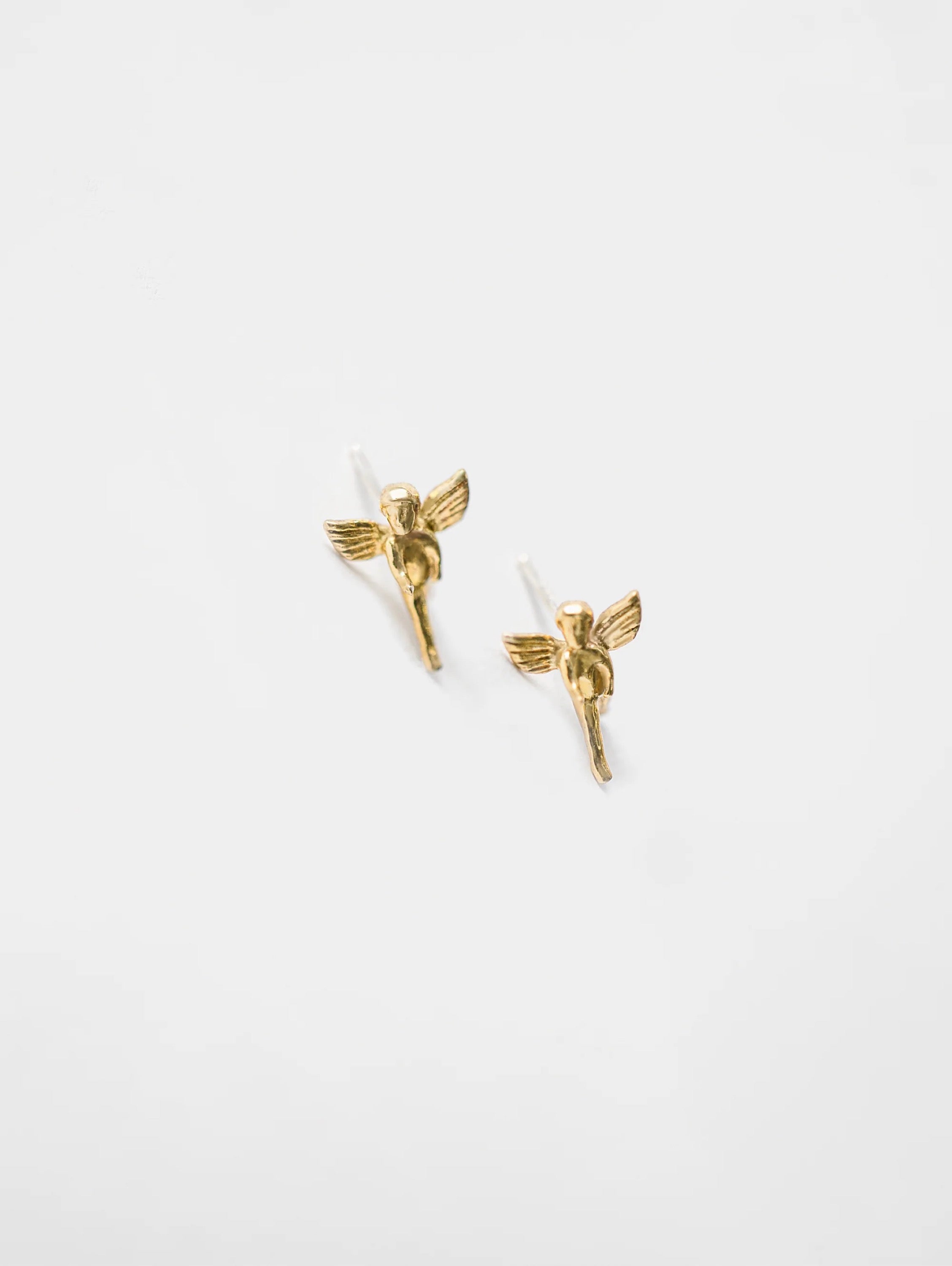 Gold Cherub Studs