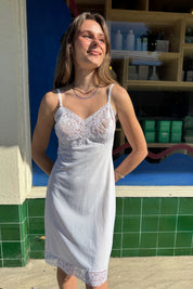 White Vassarette Lace Slip