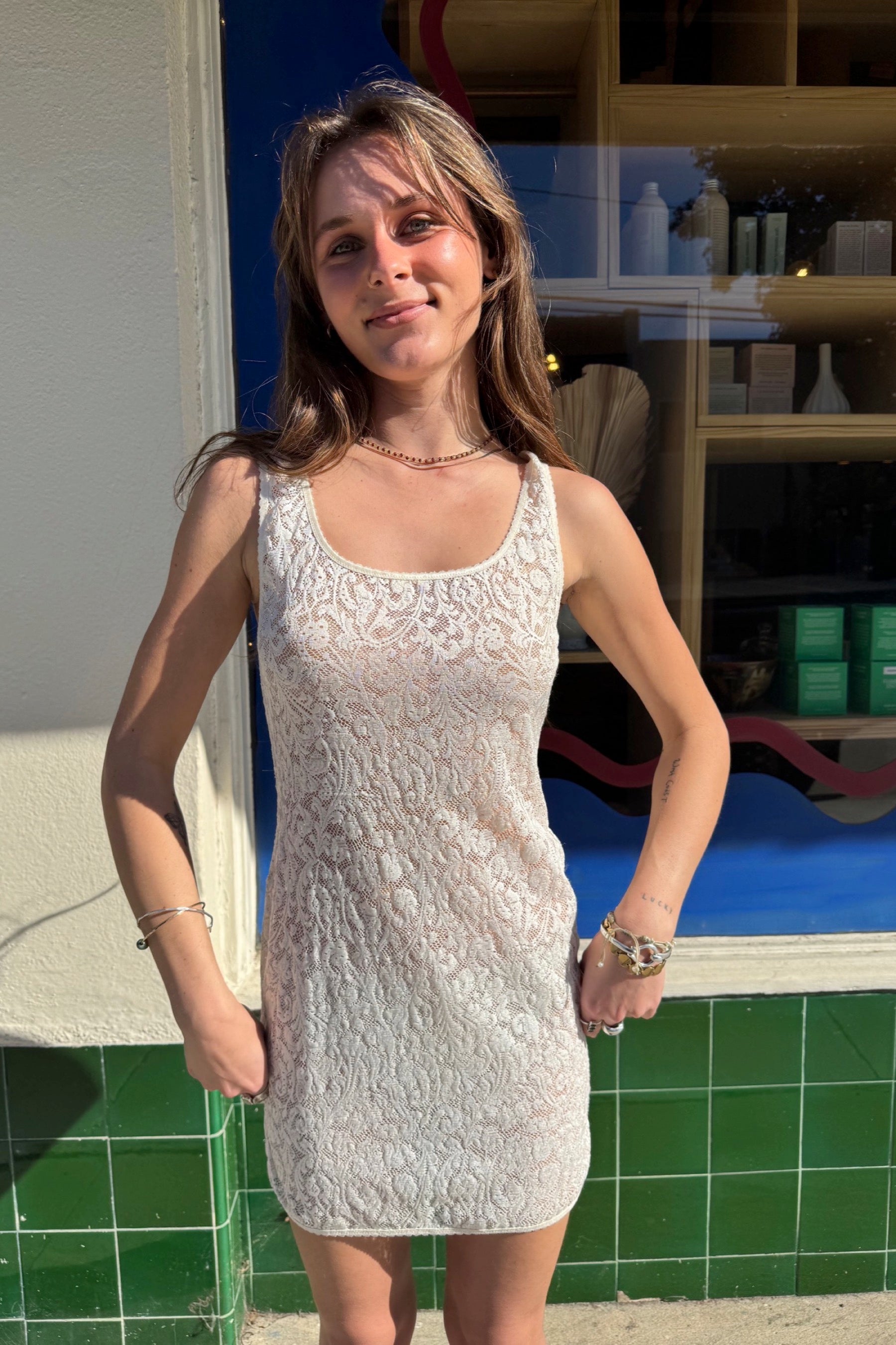 Ivory Lace Mini Slip Dress – Prism Boutique