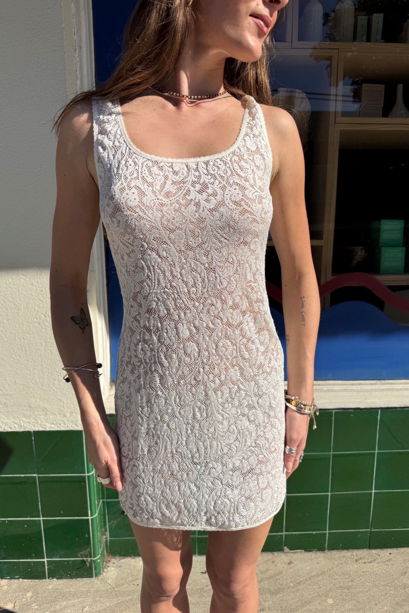 Ivory Lace Mini Slip Dress by Prism Boutique Ivory Lace Mini Slip Dress by Prism Boutique