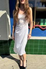 Ivory + Pink Rosebud Slip Dress
