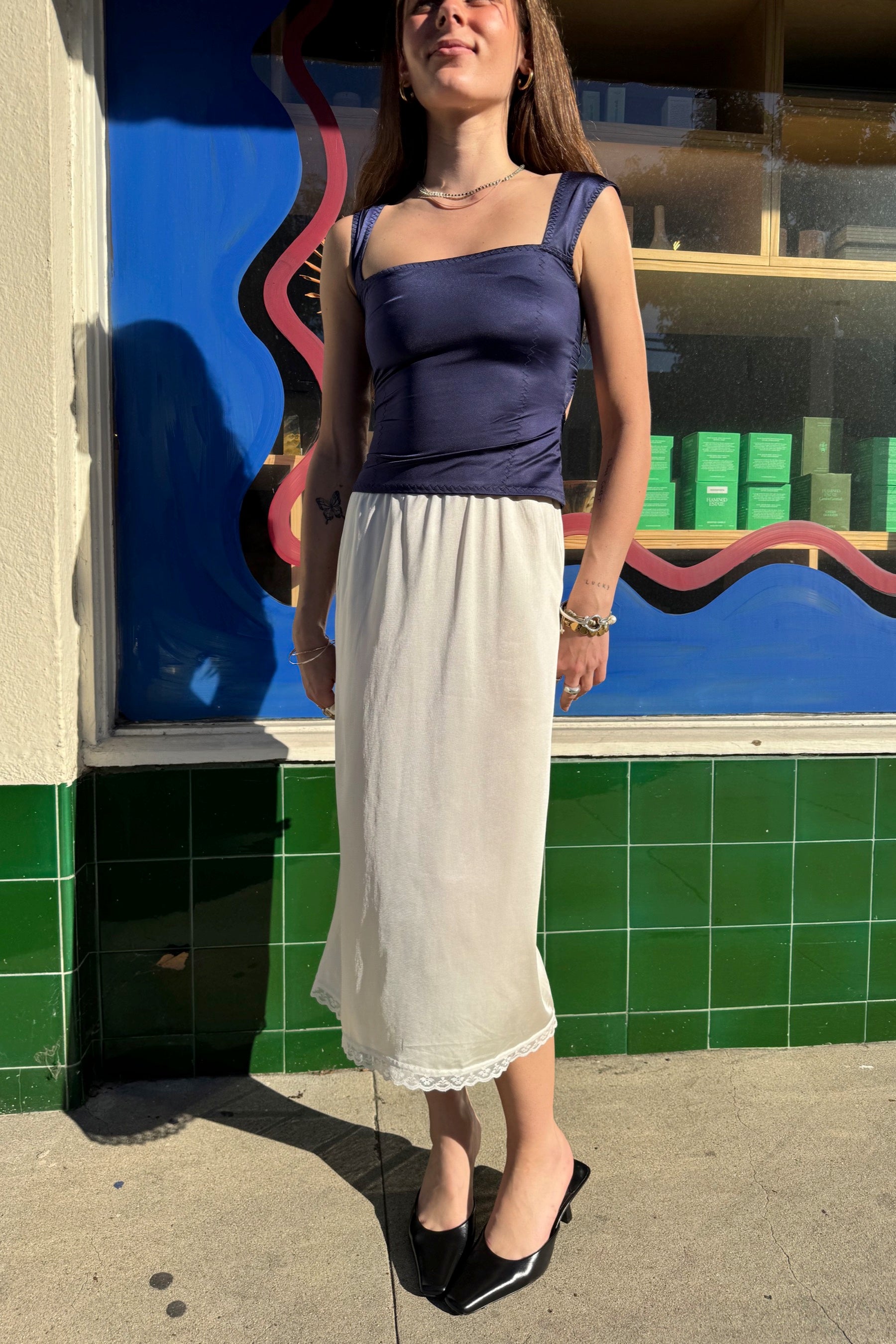 Creme Warner's Slip Skirt