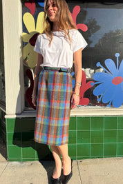 Wool Plaid Lampl Skirt