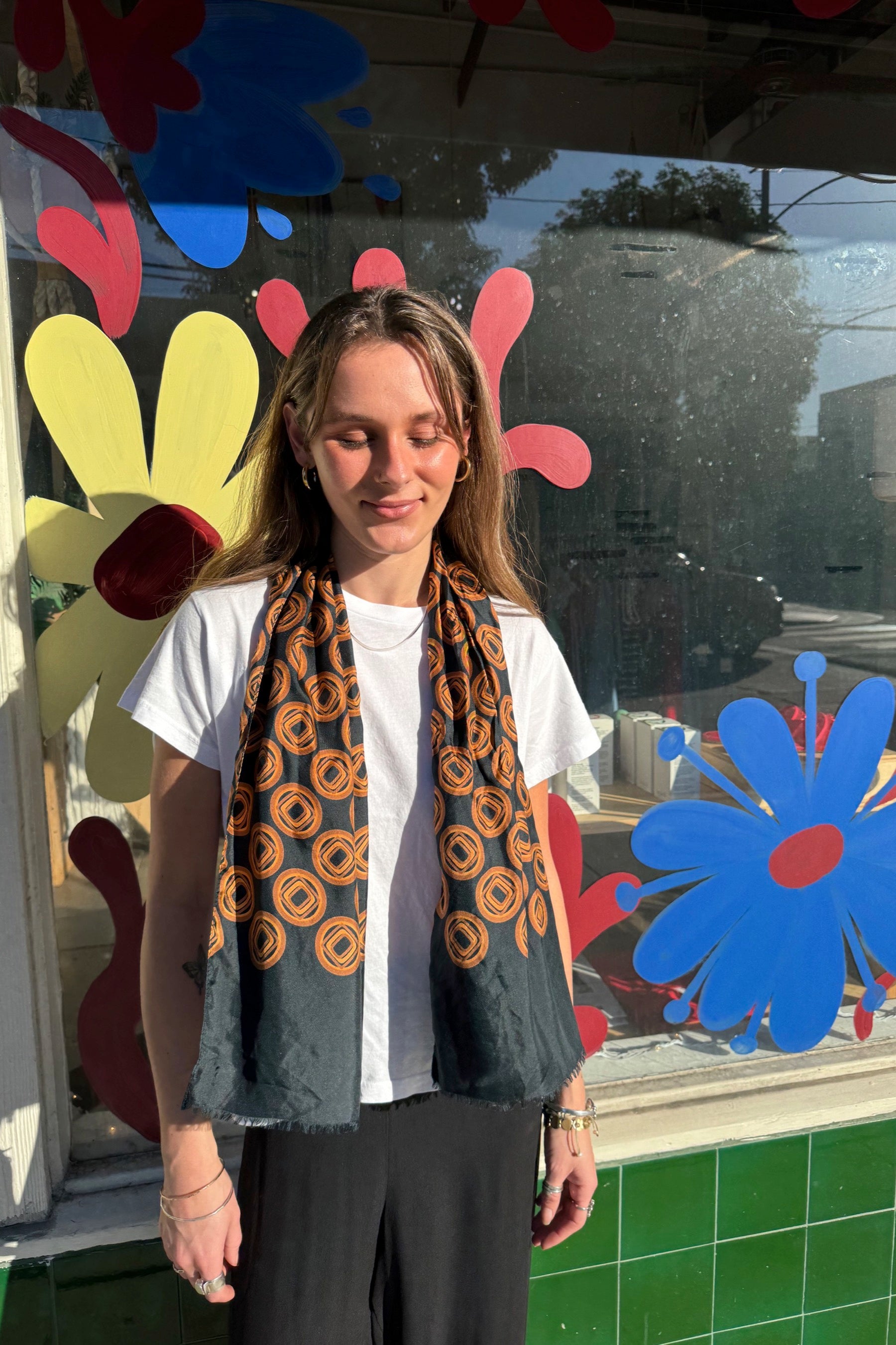 Black Geometric Scarf