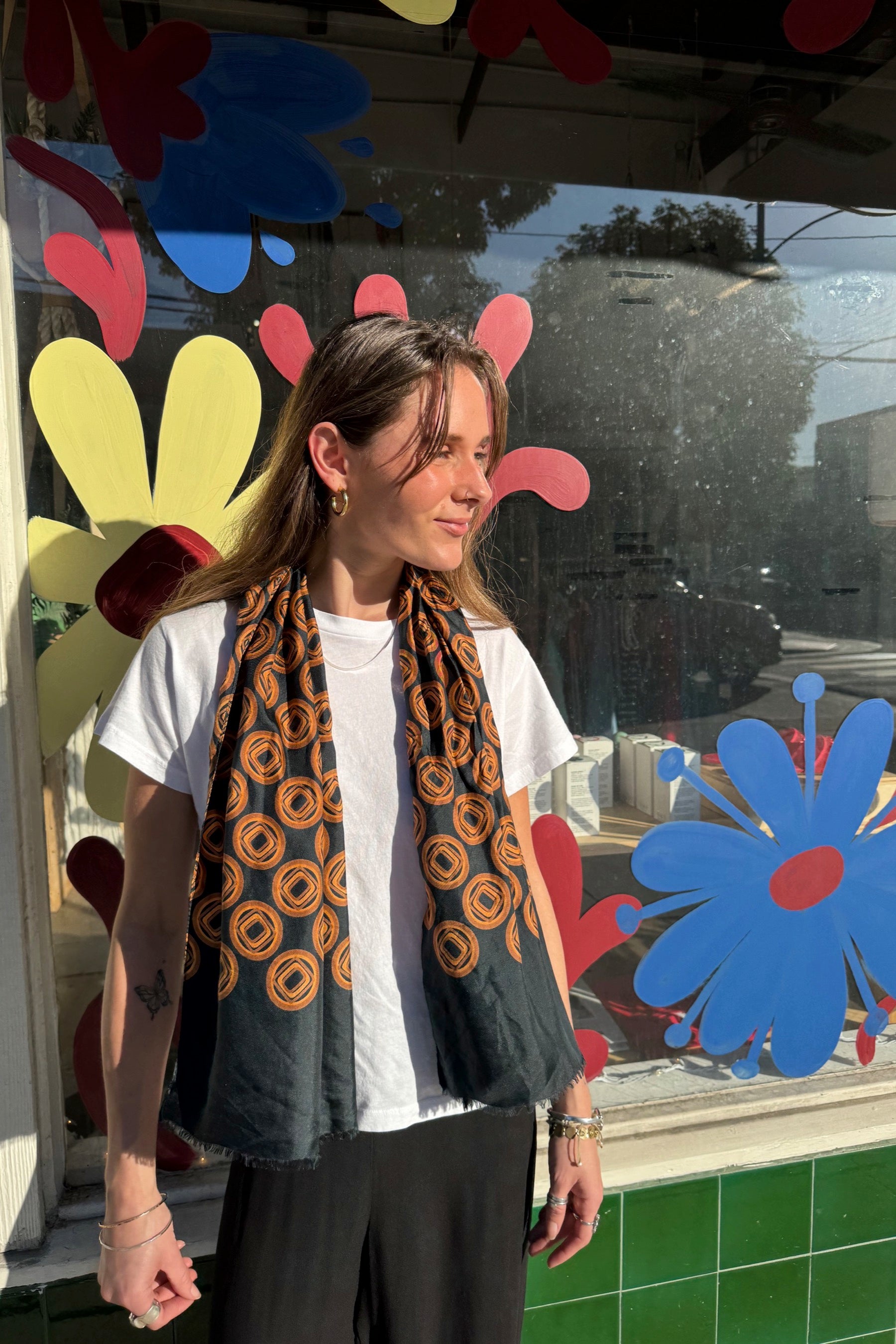 Black Geometric Scarf