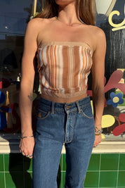 Neutral Stripe Long Scarf