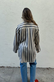 Silk Stripe Gouch Button Up