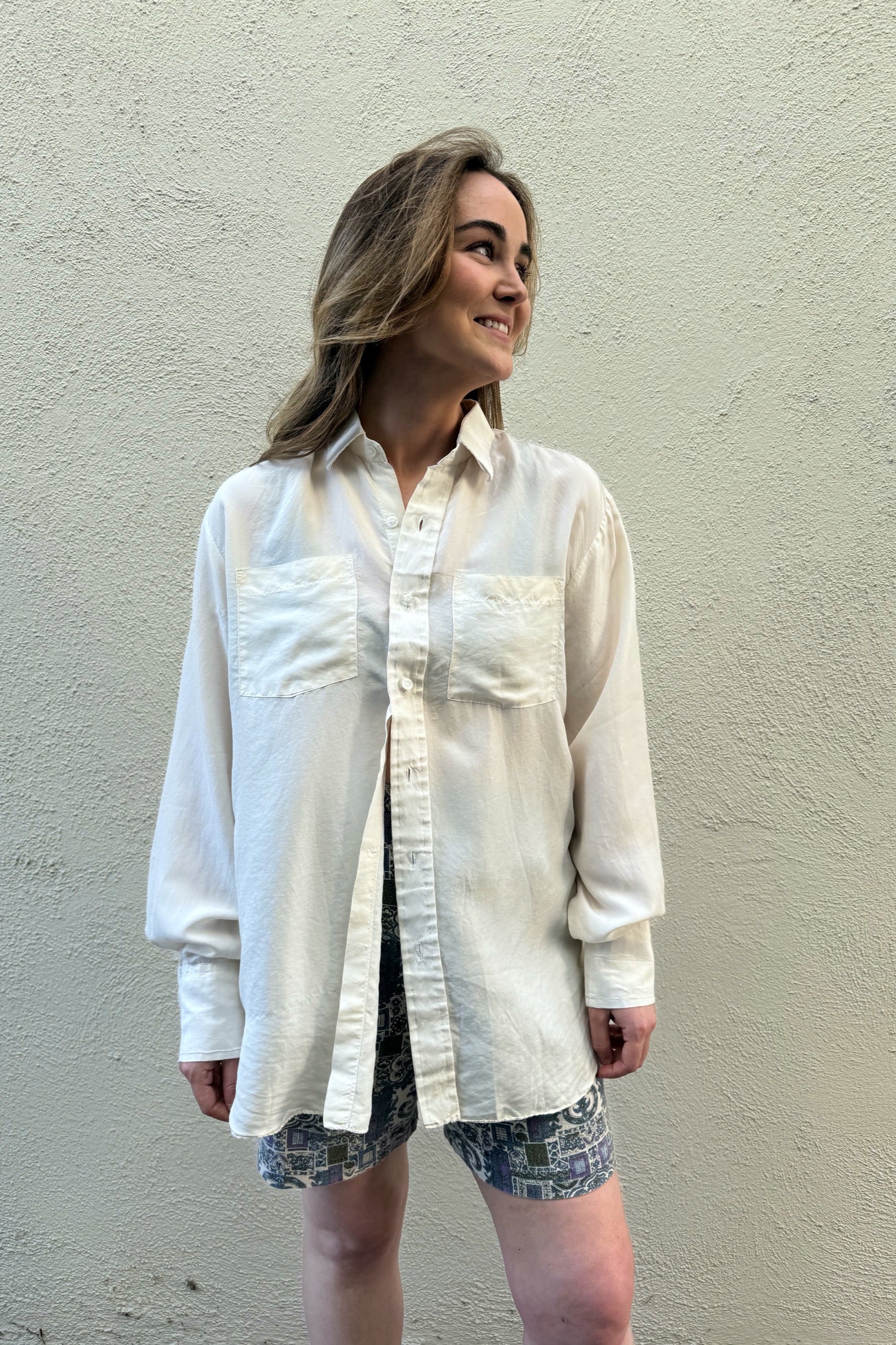 Ivory Kenzar's Silk Button Up