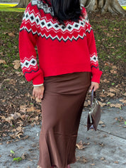 Festive Red Adornment Sweater
