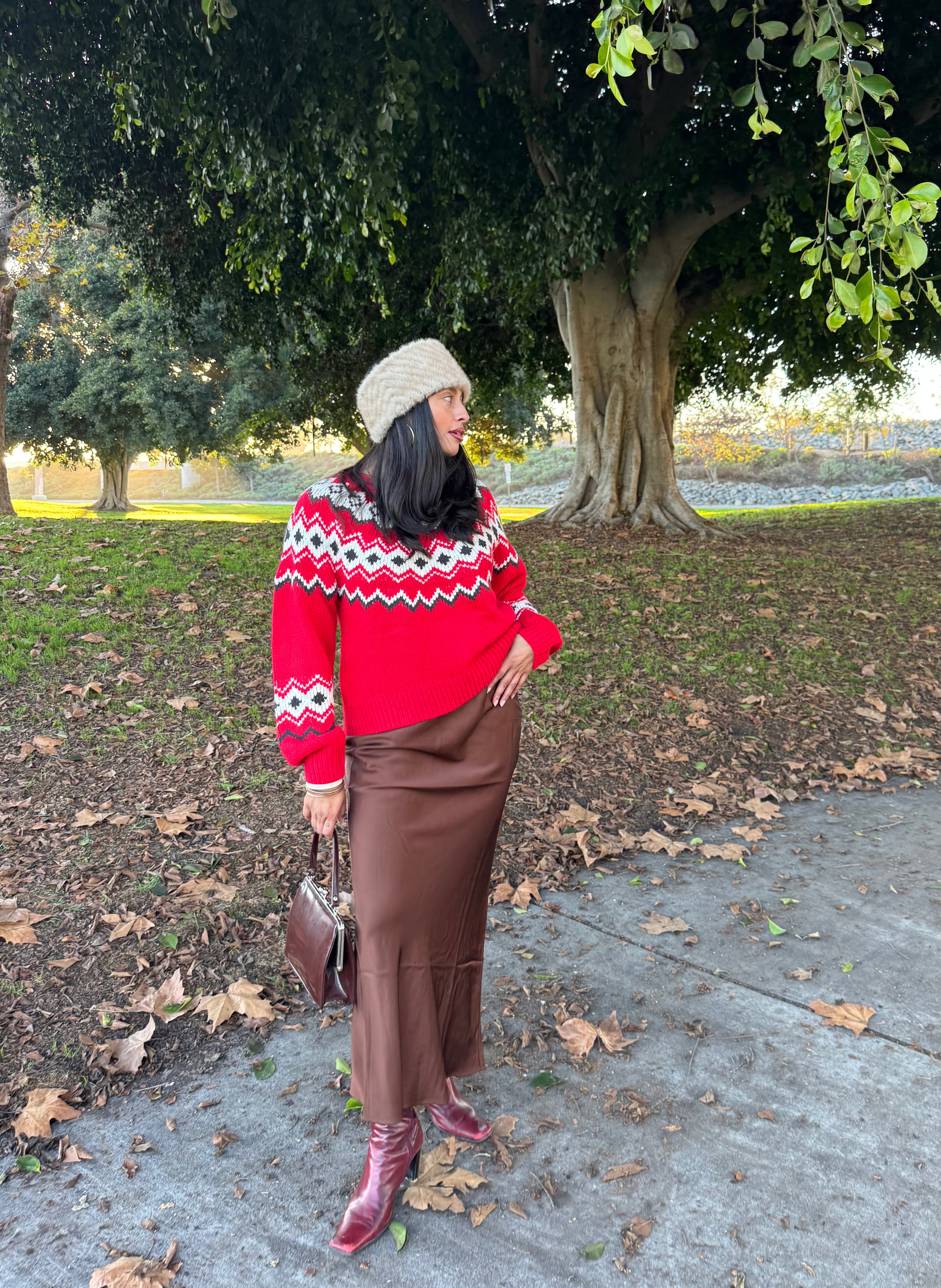 Cappuccino Chevron Beanie Band