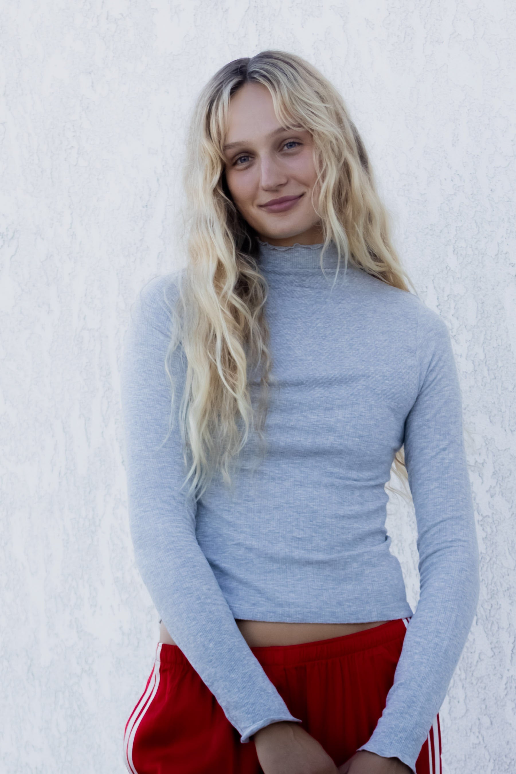 Heather Grey So Soft Mock Neck