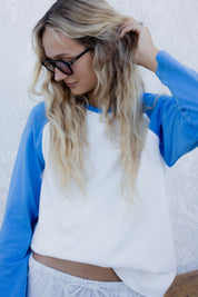 Blue Heavy Cotton Raglan