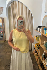 Butter Yellow Linen Blend Tank