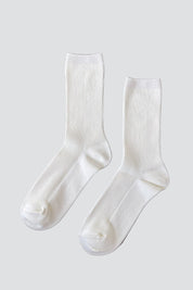 White Crisp Step Socks