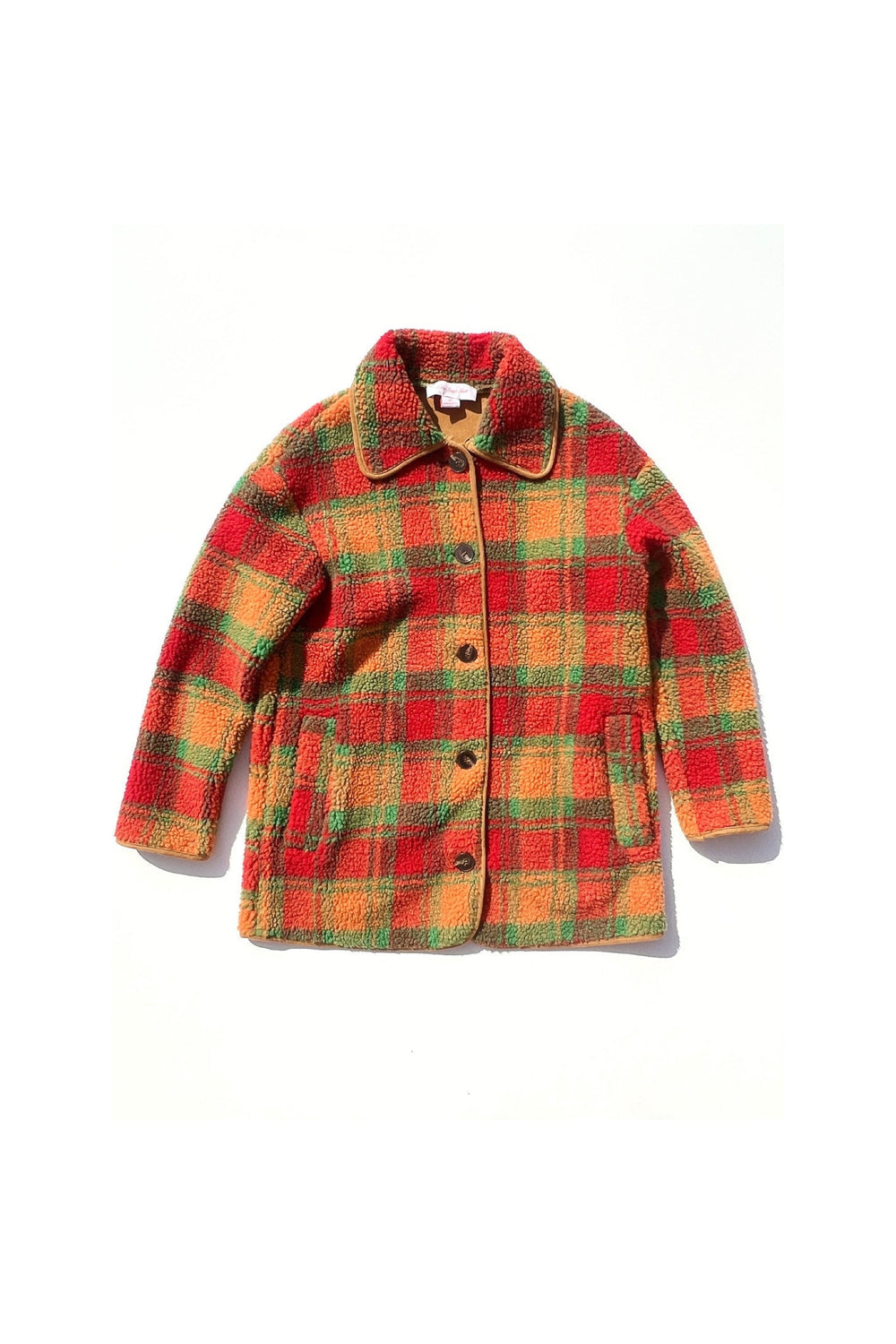 Orange Plaid Jesse Sherpa Jacket