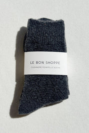 Charcoal Cashmere Pointelle Socks