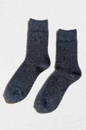 Charcoal Cashmere Pointelle Socks