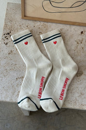 Parchment Heart Boyfriend Socks