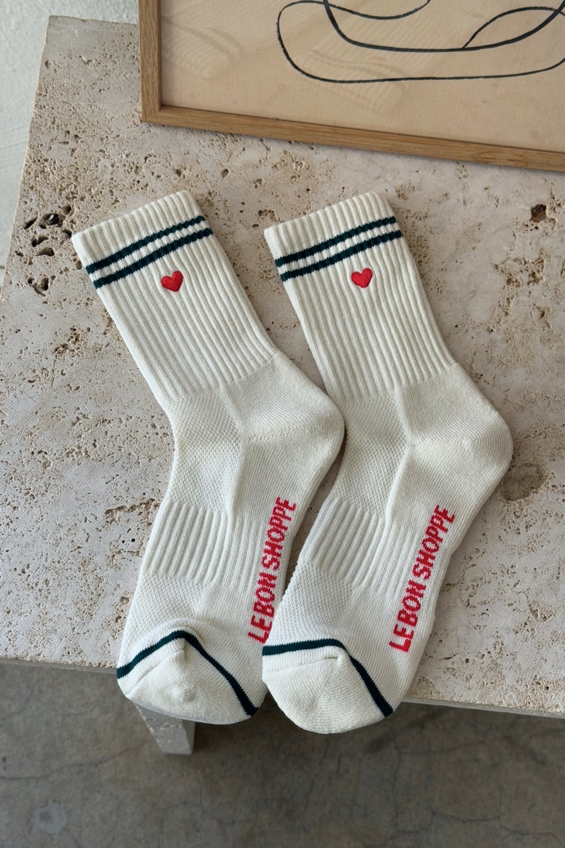 Parchment Heart Boyfriend Socks