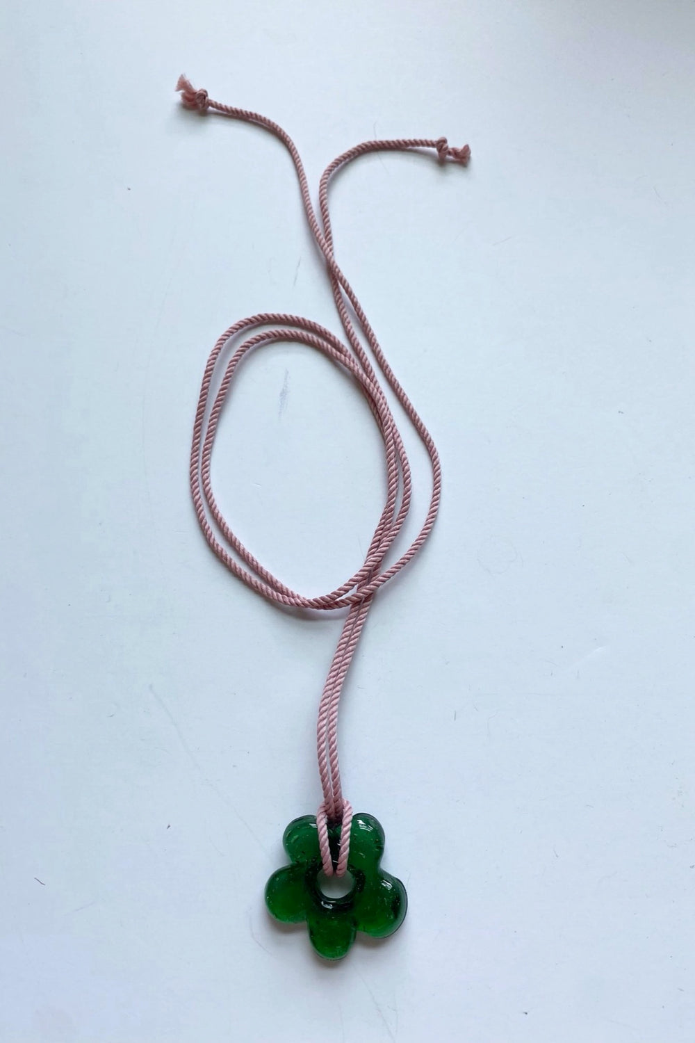 Pink + Green Flower Necklace