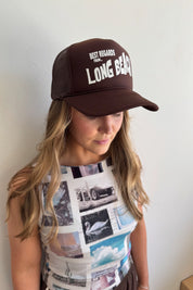 Brown Long Beach Postcard Hat