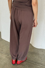 Chocolate Pointelle Balloon Pant