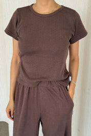 Chocolate Pointelle Set