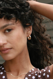 Gold Flat Half Hoops