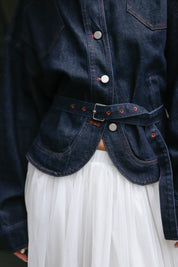 Denim Stand Collar Jacket