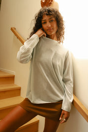 Light Blue Sheer Long Sleeve