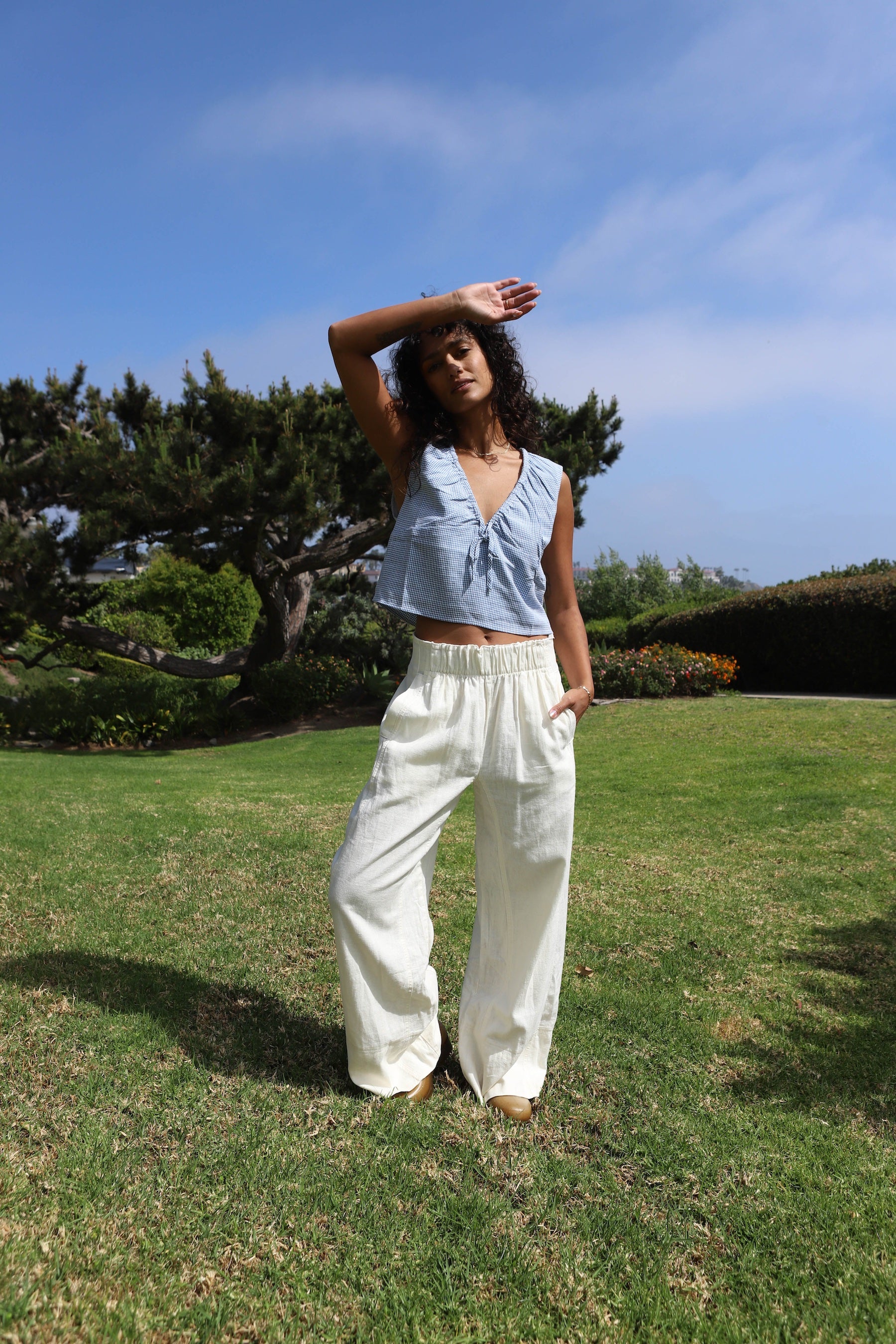 Ivory Days End Linen Pant